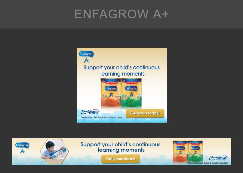 A set of GDN Banner Ads for Enfagrow - Digital Advertising