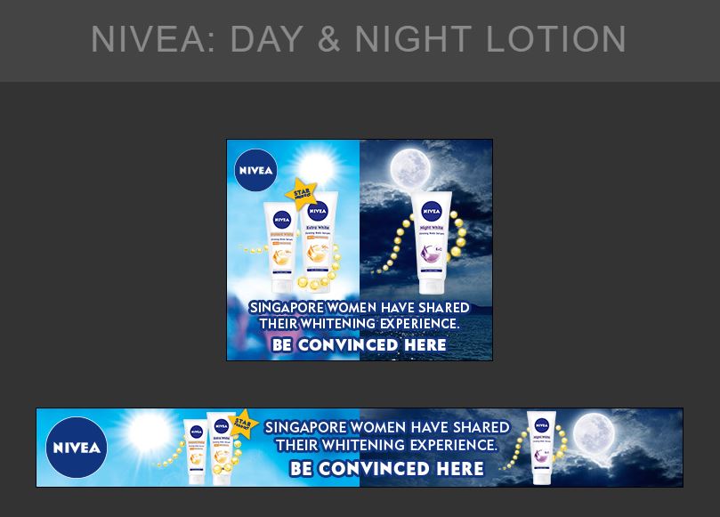 A set of GDN Banner Ads for Nivea Day and Night Lotion - Digital Advertising