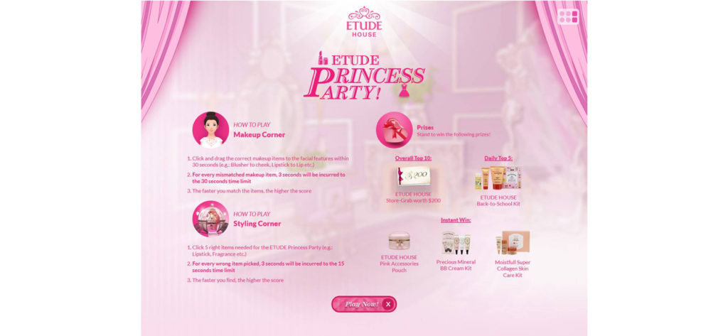 Screen grab of the Etude House Microsite - Web Design & Development