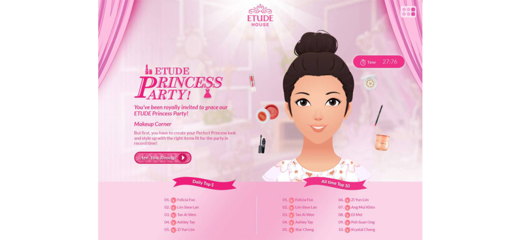 Screen grab of the Etude House Microsite - Web Design & Development