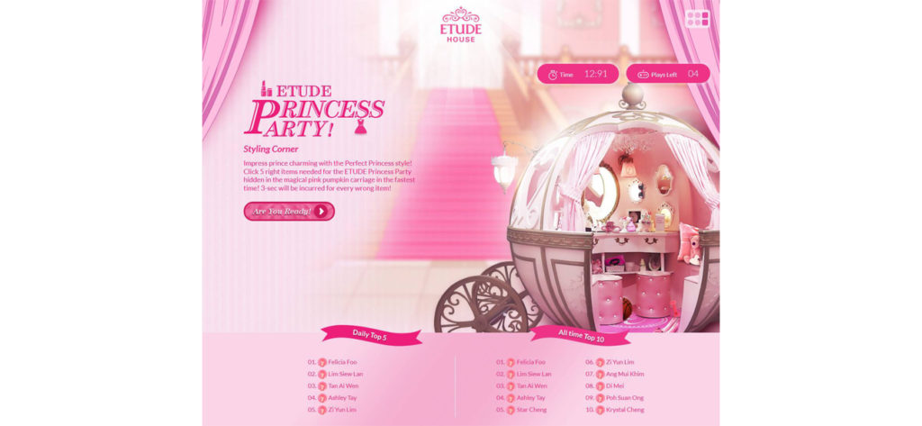 Screen grab of the Etude House Microsite - Web Design & Development