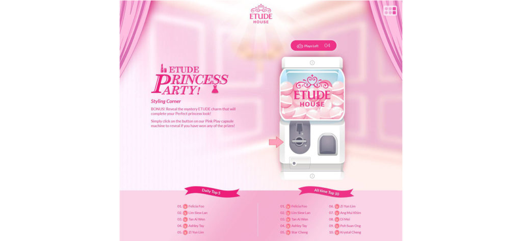 Screen grab of the Etude House Microsite - Web Design & Development