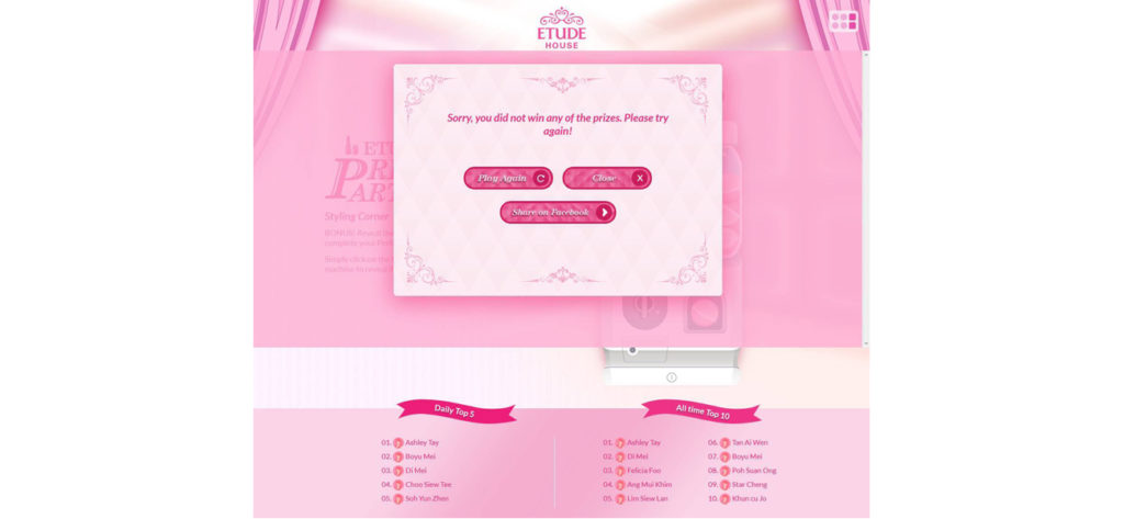 Screen grab of the Etude House Microsite - Web Design & Development