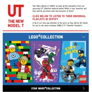 Screen grab of the Facebook App for UNIQLO UT Collection - App Development