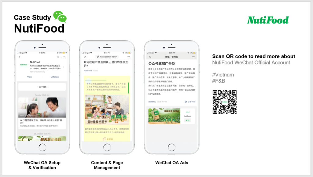 NUTIFOOD chạy quảng cáo WeChat OA